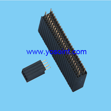 1.27x2.54mm Female Header H8.5mm Straight DIP Dual rows.