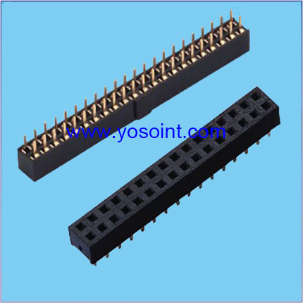 2.0mm Female Header H4.0 Dual rows straight solder