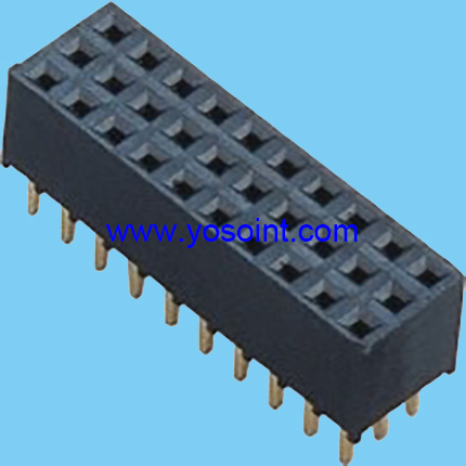 2.0mm female header H6.35 straight solder  triplex row