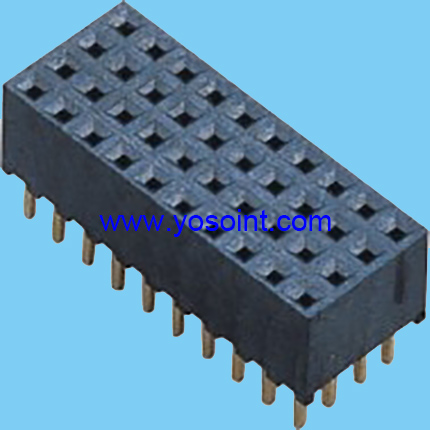 2.0mm female header H6.35 straight solder four row Y type