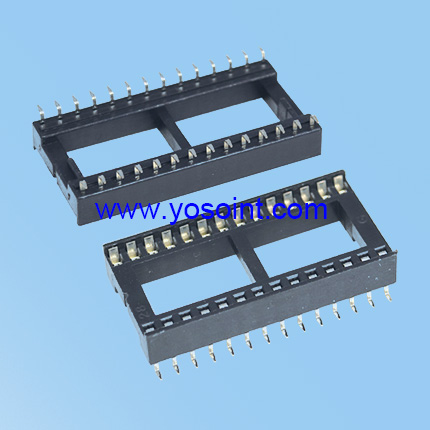 2.54 IC Socket H4.75 W7.62 Flat Pin stamped pin Straight solder