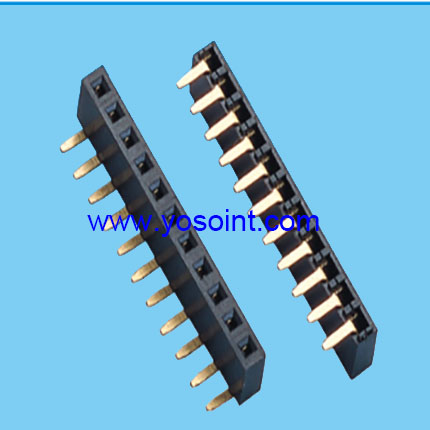 2.54mm Female Header H5.0 Single row right angle U Terminal