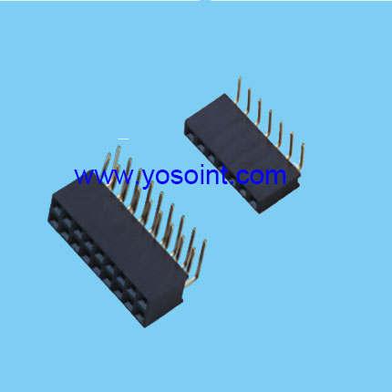 2.54mm Female Header H7.1mm Dual rows Right angle