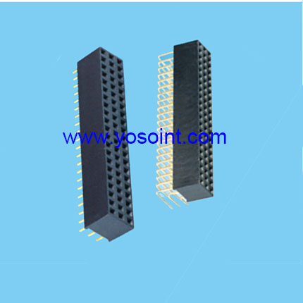 2.54mm Female Header H8.5 Straight DIP Triplex rows