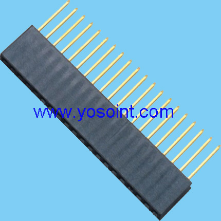 2.54mm female header H8.5 single row  straight solder