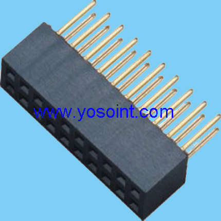 2.54mm female header H8.5mm dual row straight solder long pins 