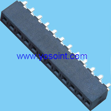 3.96mm female header H8.9mm single row straight solder DIP