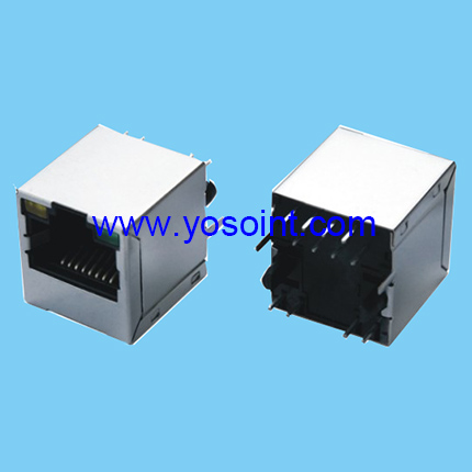 RJ45 connector  Jack + Magnetics + LEDs straight solder