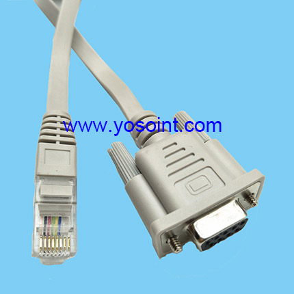 RS232 transfer cable RJ45 to DB9 flat cable customize.