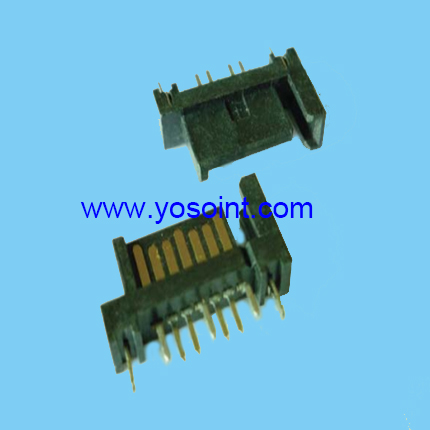 SATA connector 7pins straight solder with peg
