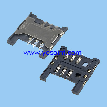SIM Card Connector 6P H1.8 Assembly type with metal shell