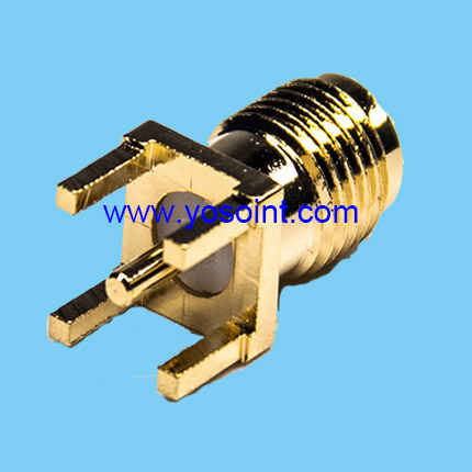 SMA connector female right straight solder PCB