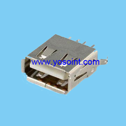 USB A Type Female - Vertical Kinked Tabs 13.0